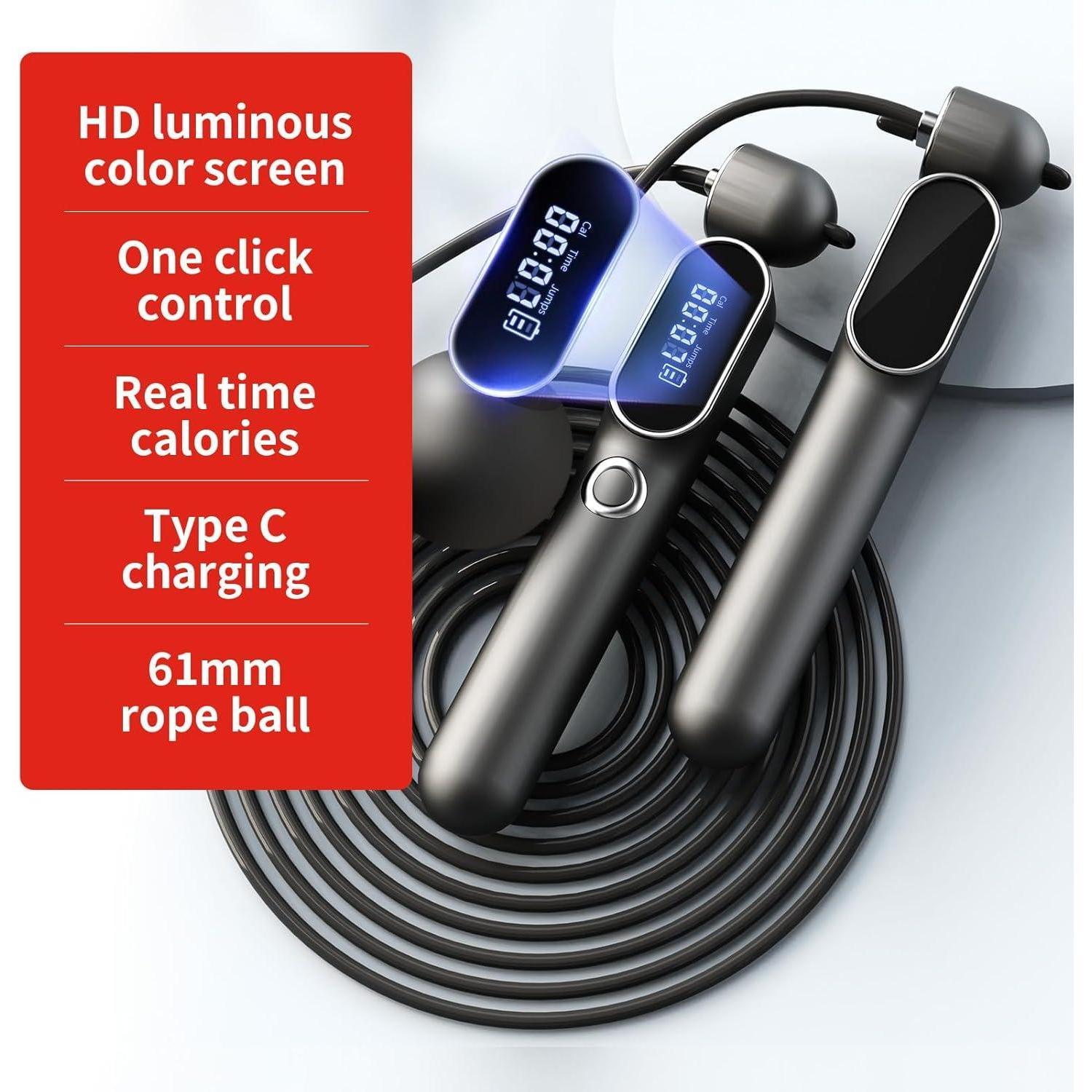 2 In 1 Adjustable Digital Intelligent Cordless Weighted Skipping Rope For Men And Women, Suitable For Children, Essential For Fitness, Boxing And Speed Training